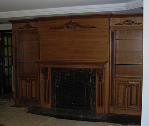 Cherry Wall unit with Enkeboll Moldings